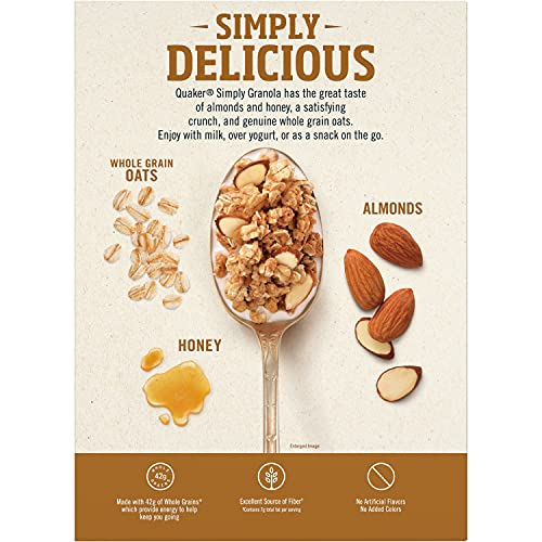 QUAKER SIMPLY GRANOLA, OATS, HONEY, & ALMONDS, 24.1OZ BOX