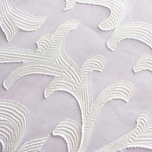 Scarf Valance, NAPEARL European Style Jacquard Window Scarf, Decorative Sheer Curtain for Wedding Arch, Canopy Bed, Headboard, Gazebo, 1 Panel ( Wide 54 in x Long 216 in, White ) - Thumbnail 7