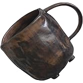 BESTonZON Rustic Ceramic Coffee Mug Handcrafted Japanese Style Pottery Cup for Milk Tea Water 3.3 Inch Tall 2.8 Inch Diameter