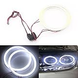 Qasim 1-Pair Super White 100MM 72SMD COB LED Halo Ring Angel Eyes Led Headlight with lampshade Cover 12V 24V