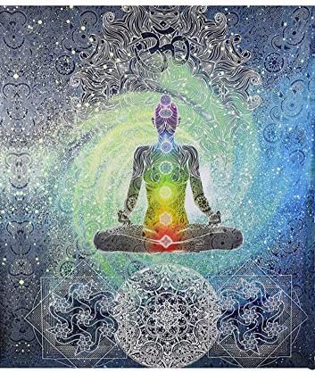 Willing Life Boho Indian Buddha Statue Floral Yoga Tapestry Hippie Gypsy Chakra Wall Hanging Bedspread Couch Cover Home Living Room Bedroom Dorm. Decor(Buddha Statue, Large/ 80"X60")