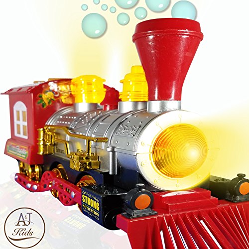 ANJ Kids Toys - Battery Operated Bubble Train Toys - Bump N Go Locomotive Toy Train Blowing Bubbles, Flashing Colorful Lights and Playing Realistic Train Running Sound Effects - Perfect Gift for Kids - Thumbnail 5