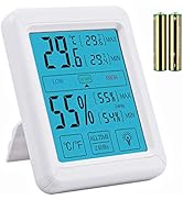 Termometro Igrometro Digitale LCD | Interno/Esterno Con Sonda 1.5m | Min/Max, Sveglia - Bianco - Foto 7