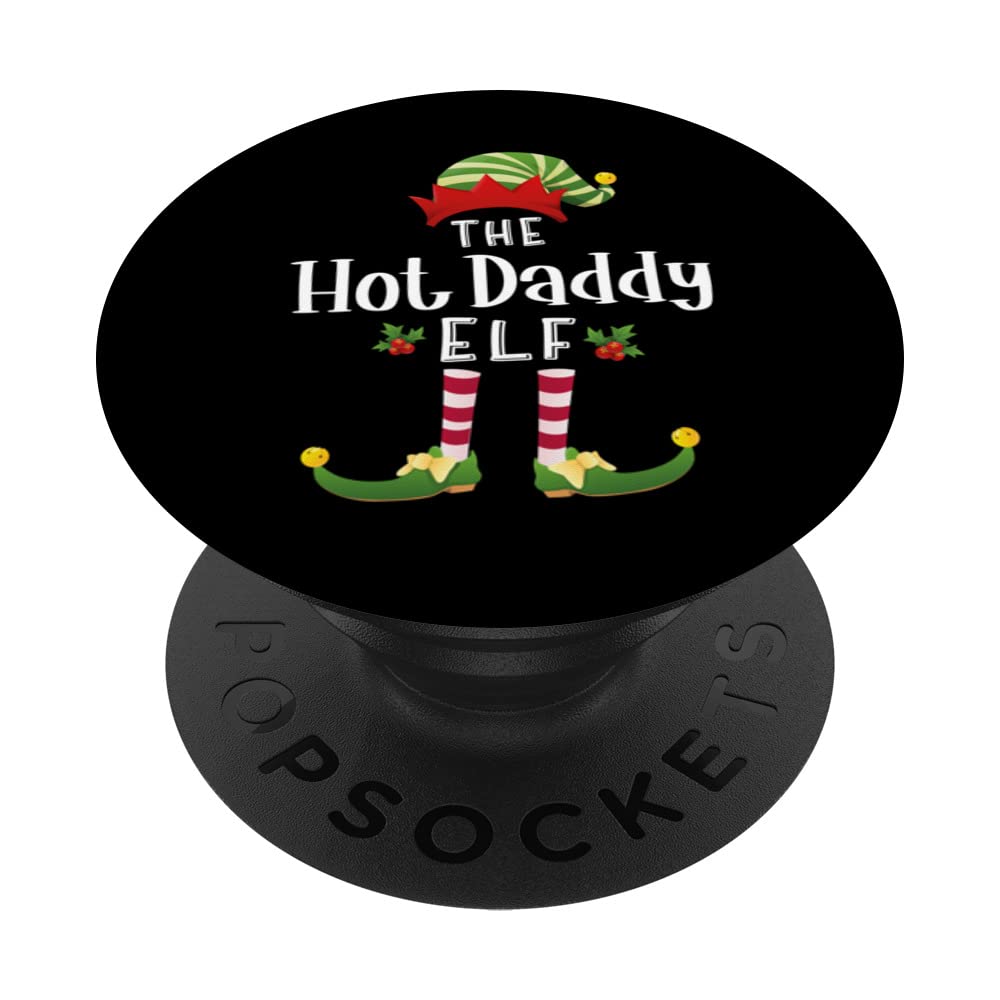 Hot Daddy Christmas Elf Matching Pajama X-Mas Party PopSockets Swappable PopGrip