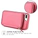 Leather iPhone 8 Plus/7 Plus Wallet Case with Credit Card Holder Slot and Zipper Pocket Purse - Rose