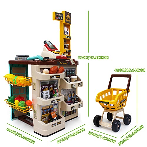 DeAO Supermarket Playset For Kids Grocery Store Pretend Play Role