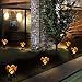 Firlar Garden Solar Lights Outdoors, 2pack Pathway Hollow Flower Stake Lights Waterproof Landscape Led Decorative Light for Patio, Walkways,Courtyard, Path,Yard, Lawn(Warm White)