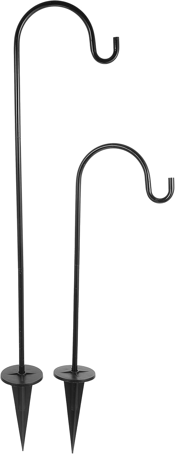 Outdoor Shepherd's Hooks - BESPORTBLE 29Inch Shepherd Hooks 2PCS Garden Stakes Shepherds Hook for Garden Decor, Plant Hanger, Lantern Hook, Solar Light Hanging