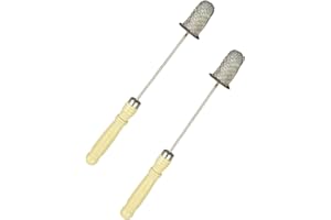 MotiveTech 2 Pieces Fire Cupping Sticks 9.45" Long Wooden Handle Metal Massage Tool Resuable for Salon and Home Use Cupping I