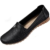 XDFVC Orthopedic Shoes for Women Leather Loafers Women Casual Slip-On Flats Comfort Walking Shoes Fashion Lightweight Outdoor Business Stitched Loafers with Flower 2026