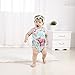 Hot Pink Floral Flower Pom Rompers for Baby Girls with Headband 0-3T (S(0-6 Months), Green)