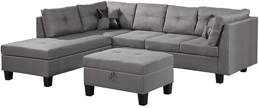 Amazon Com Mooseng 3 Piece Microfiber Furniture Set With Chaise