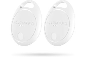 HOLOMARQ Tags-2 Pack Air Tracker, Trackers Like Airtgas, Luggage Tracker Works with Apple Find My [ iOS ONLY ], Key Finder Locator with Sound, 0.3oz, for (Car) Keys, Backpack, Pets (White)