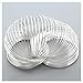 SODIAL(R) 100Loops Silver Plated Memory Beading Wire for Bracelet 50mm-55mm(2