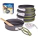 RoryTory Camping Cookware Collapsible Cooking Pots & Pan Survival Kit – Complete Backpacking Gear Set with Frying Pan, Small Pot, Large Pot, Serving Cups & Stirring Spoon – Hiking & Outdoors Full Kitthumb 1