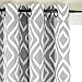 Blackout Curtains 96 Length for Living Room, Ikat Fret Pattern Gray Blackout Window Curtains, Thermal Insulated Grommet Top Window Treatment Draperies (2 Panel, 96