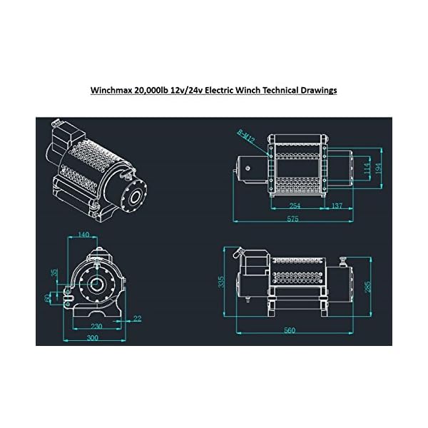 Winchmax 20000lb / 9072kg 12v elektrische Winde. 25 m 14 mm verzinktes Stahldrahtseil, 1/2-Zoll-Gabelhaken… – Bild 7