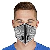 RZ Dust Pollution Allergy Mask M2 Mesh - Titanium - BONUS Includes 5 Replaceable 99.9% Efficient Active Carbon Filters (X-Large)