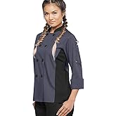 UA CHEF Women's Chef Coat - Lightweight, Mesh, 3/4 Sleeve