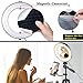 B-Land 8” Ring Light with Tripod Stand & Phone Holder, Removable Makeup Mirror with Lights, Dimmable RGB LED Selfie Ring Lights with Remote for Photos & YouTube Videos