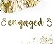Snorain PartyFuFu Engaged Banner Gold Glitter Fancy Engagement Party Photo Prop Banner Bachelorette Parties Decorations