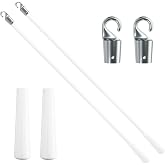 Quadafy 2 Pack 17 inch Blind Wand, Vertical Blinds Replacement Parts | with Hook and Grip, White Fiberglass Blind Tilt Wand, for Windows Curtain Door Shades Opener Accessory