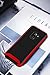 TORRAS 2 in 1 Hybrid Anti Fingerprint Slim Fit Soft TPU Rubber Cover with Hard Plastic Bumper Scratch Resistant Phone Case for Samsung Galaxy S9, Black/Red Edge