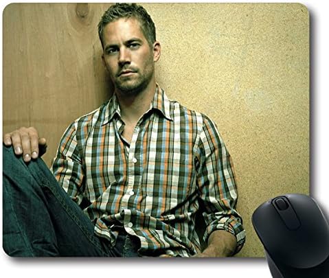 Custom Gaming Mouse Pad with paul walker man celebrity shirt Non-Slip Neoprene Rubber Standard Size 9 Inch(220mm) X 7 Inch(180mm) X 1/8 Inch(3mm) Desktop Mousepad Laptop Mousepads Comfortable Computer Mouse Mat