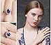 JewelryPalace Created Blue Sapphire Engagement Princess Diana Kate Middleton Ring 925 Sterling Silver