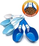 Petfactors Set of Five Pet Food Scoop, Plastic, Measuring Cups, for Dog, Cat and Bird Food