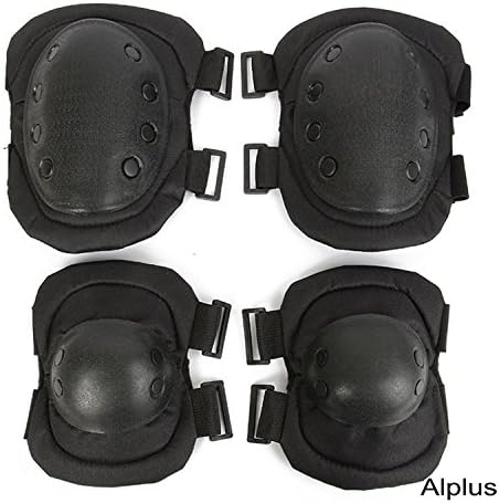 Skate kees, Alplus Military Tactical Knee Pad Elbow Pad Set,Airsoft Knee Elbow Protective Pads Combat Paintall Skate Outdoor Sports Safety Guard Gear (2Knee Pad and 2Elbow Pad )