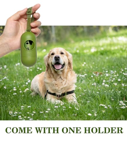 Yingdelai Dog Poop Bags: 540 Counts Doggy Poop Bags with Dispenser - Strong & Leak-Proof Dog Bags (Scented, Green)