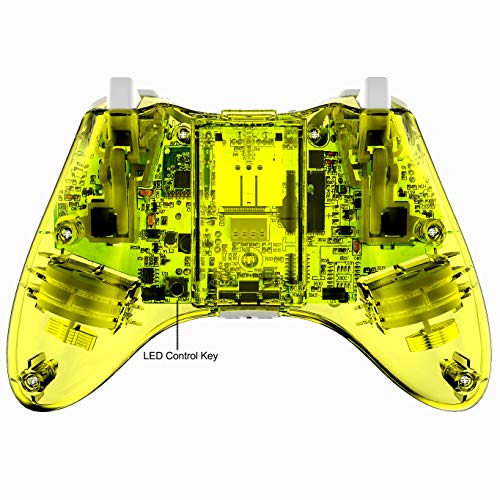 Wireless Xbox 360 Controller Console Double Motor Vibration Wireless Gamepad Gaming Joypad (Yellow) - Thumbnail 3