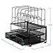 Auledio 2-Tier Mesh Desktop Organizer File Folder with Sliding Drawer and 5 Removable Upright Sections, Document Letter Tray Holder Desk Organization for Office Home School Supplies