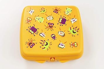 TUPPERWARE To Go Sandwich-Box orange'Little Hero' Monster- Muster A126