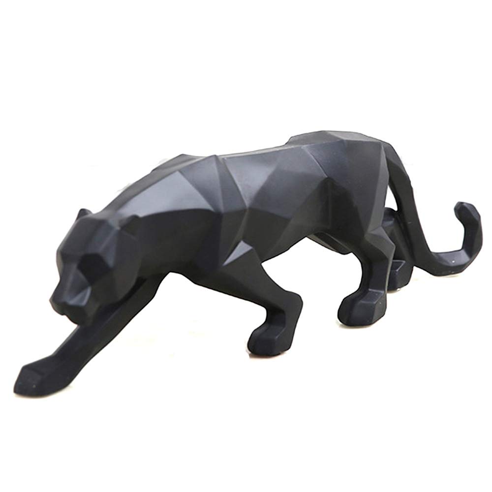 wyhweilong Black Panther Sculpture Ornaments Sculpture Geometric Resin