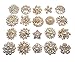 L'VOW Gold Crystal Pearl Brooches Brooch Pins Wedding Corsage Bouquet Kit Pack of 12