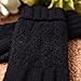 Womens Winter Warmest Wool Knit Gloves Mitten Texting Touchscreen Lined (One Size, Black)