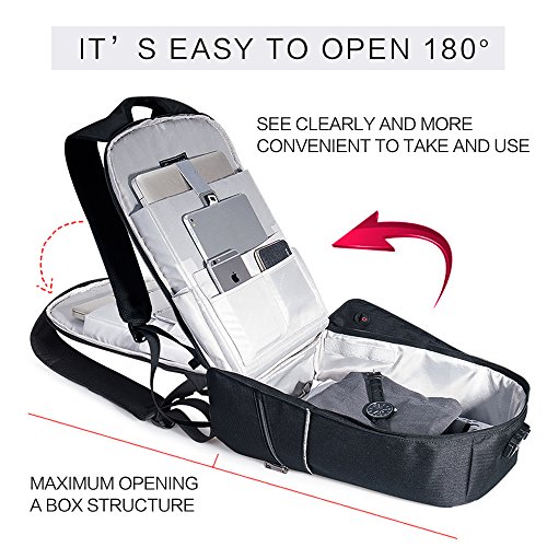 Eshow Solar Charger Laptop Backpack with USB Charging Port Anti-theft for Travel Business and School Fits 15.6'' Laptop Large Capacity Thoughtful Compartment Design