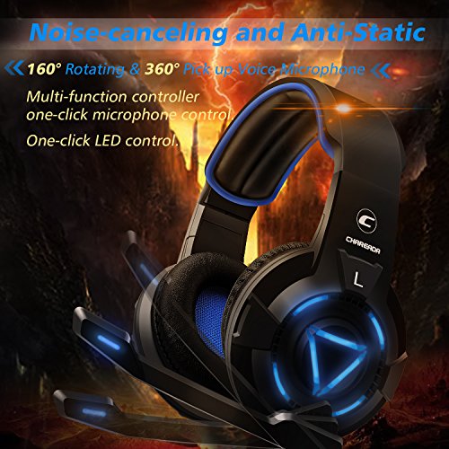 [2018Newest]Gaming Headset for Xbox One, Best 7.1 Surround Sound Headsets Multi-function Controller for PS4,PS3,Xbox 360,Nintendo Switch,PC, Headphones with LED Lights and Noise Canceling Microphone - Thumbnail 5