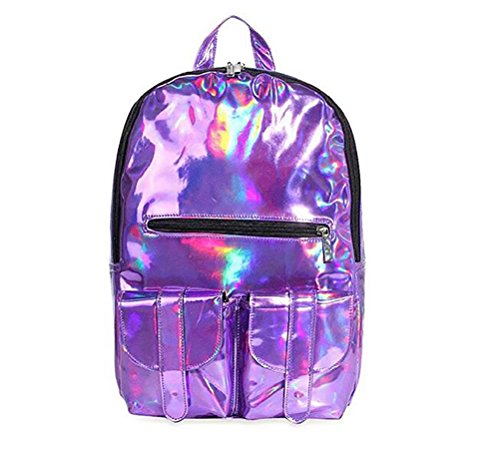 Playdo Women Hologram Laser Faux Leather Shoulder Bag School