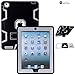 MagicSky iPad 2/3/4 Case Heavy Duty Shock-Absorption Rugged Hybrid Case Cover for iPad with Retina Display (iPad 4), iPad 3, iPad 2 - Grey/Black
