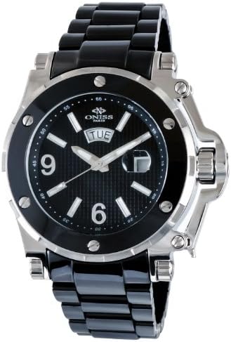 Oniss Paris Men's ON670-M/BK Ceramic Guard High-Tech Ceramic Case Swiss-Quartz Watch