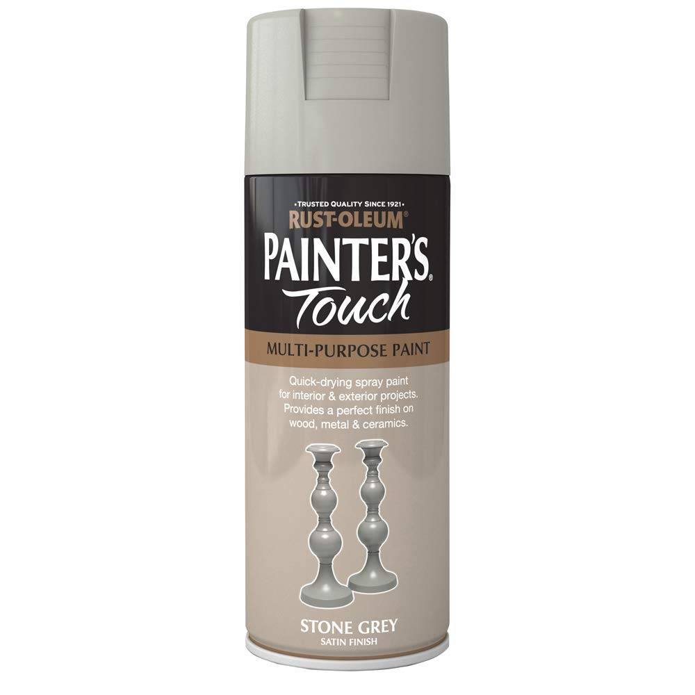 Rust-Oleum 400ml Painter's Touch Spray Paint Aerosol - Stone Grey Satin