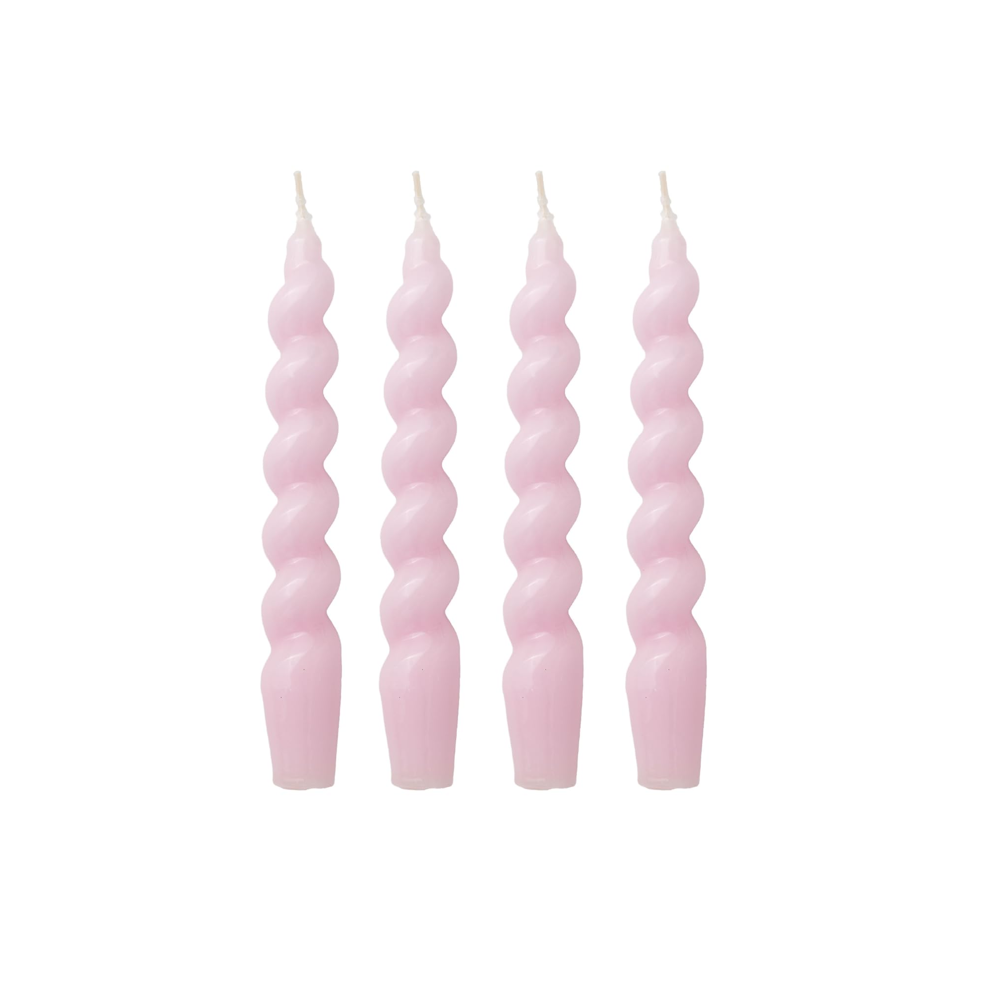 Tapered Candles - Dinner Candles Set of 4 - Spiral Gloss Candles - Perfect for Dinner Parties and Table dressings - Candles Set of 4-20cm Length x 2.5cm Diameter (Lilac) — image 1
