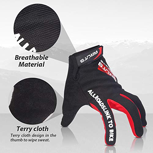 Arltb Winter Bike Gloves 3 Size 3 Colors Bicycle Cycling Biking Gloves Mitts Full Finger Pad Breathable Lightweight for Bike Riding Mountain Bike Motorcycle Free Cycle BMX Lifting Fitness Climbing