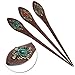 Tangc Fashion Hairpin Retro Women Elegant wooden Pin Colorful Hairpin Rhinestone Hair Stick (Blue)
