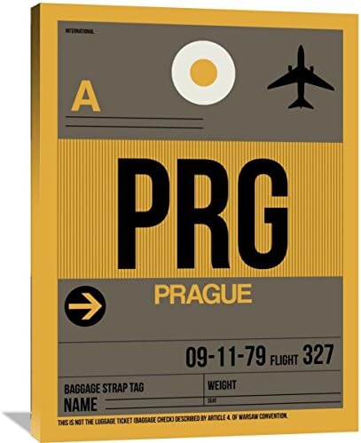 Naxart Studio "PRG Prague Luggage Tag 1" Giclee on Canvas, 30" by 1.5" by 40"