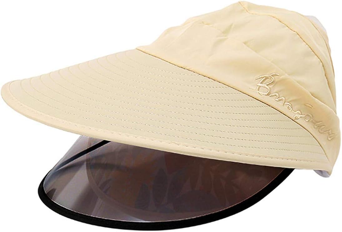 DEARMAMY Sonnenhut Mit Visier Gelb - Strandhut Mit Breiter Krempe Für Frauen & Herren