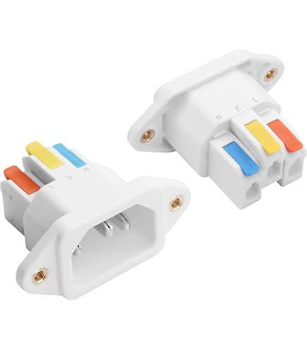 Amazon.com: JSADZKJ IEC C14 Solderless Quick-Connect Panel-Mount
